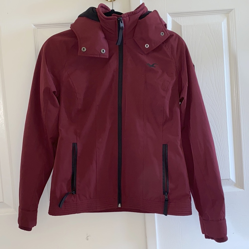 NWOT Maroon Fleece Lined Waterproof Jacket